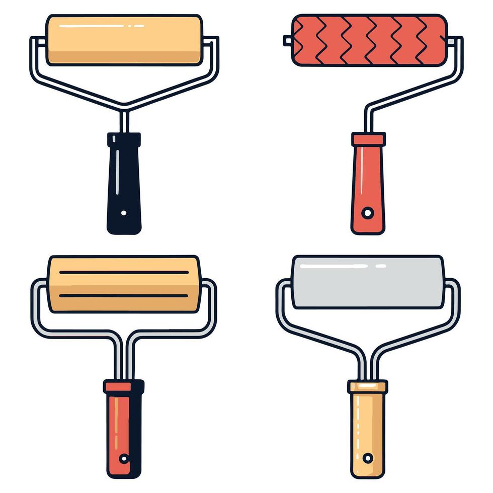 PAINT BRUSH Icon Solid Style. Icon Design vector