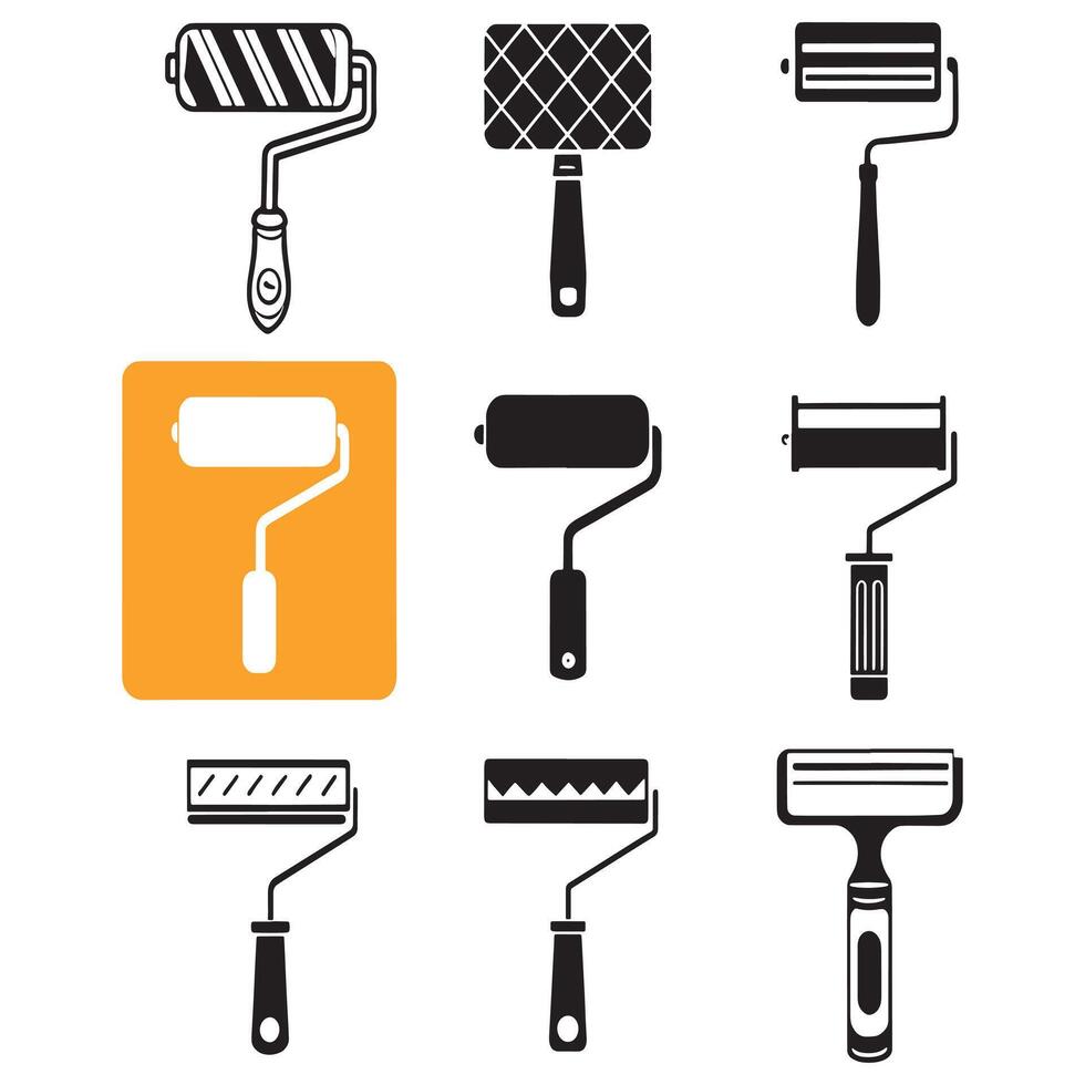 paint roller icon fill design vector