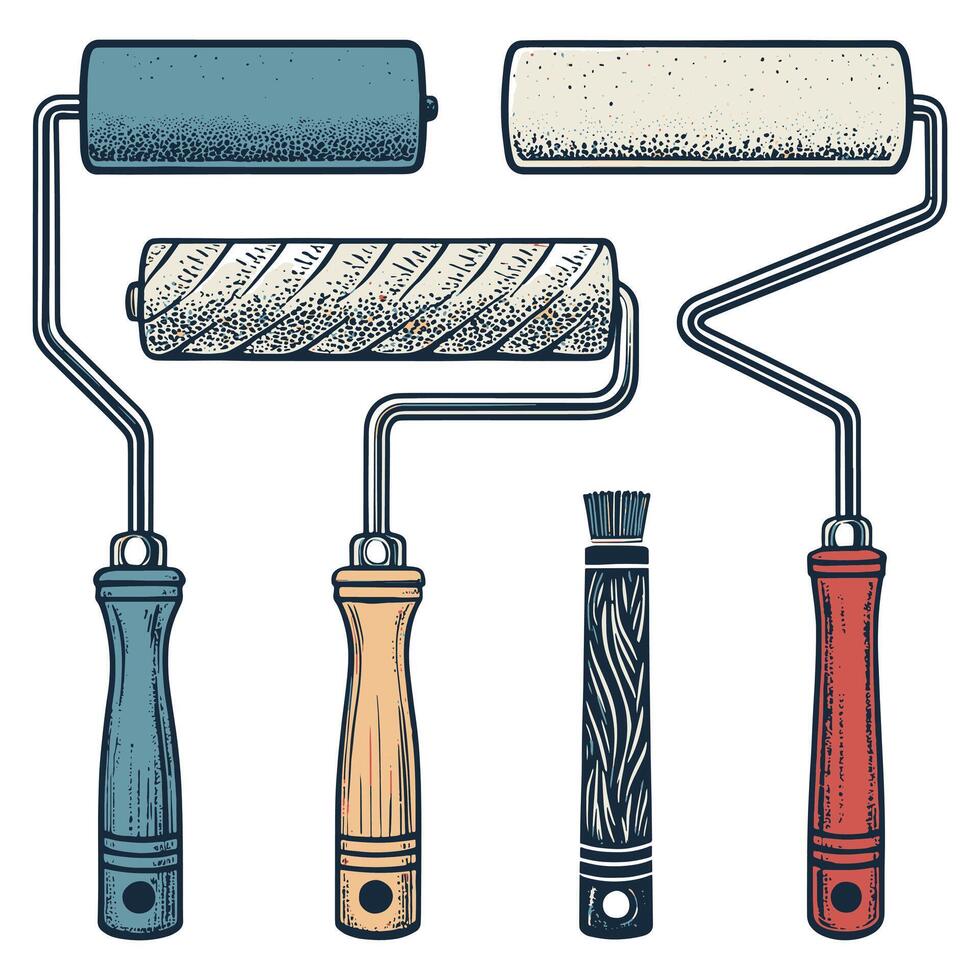 Paint rollers Painting Tools vector