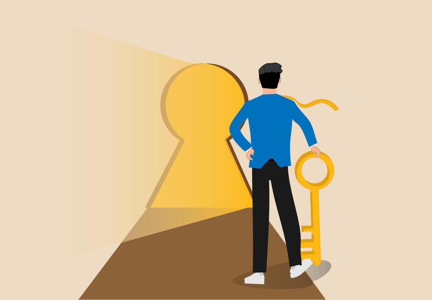 Business support or help to solve problem, clear and unblock work obstacle or key to unlock business idea concept vector