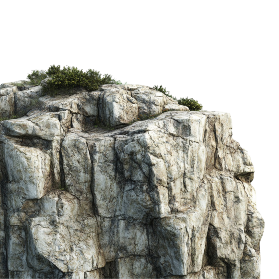 Grass Growing on a Rocky Surface On Transparent Background png