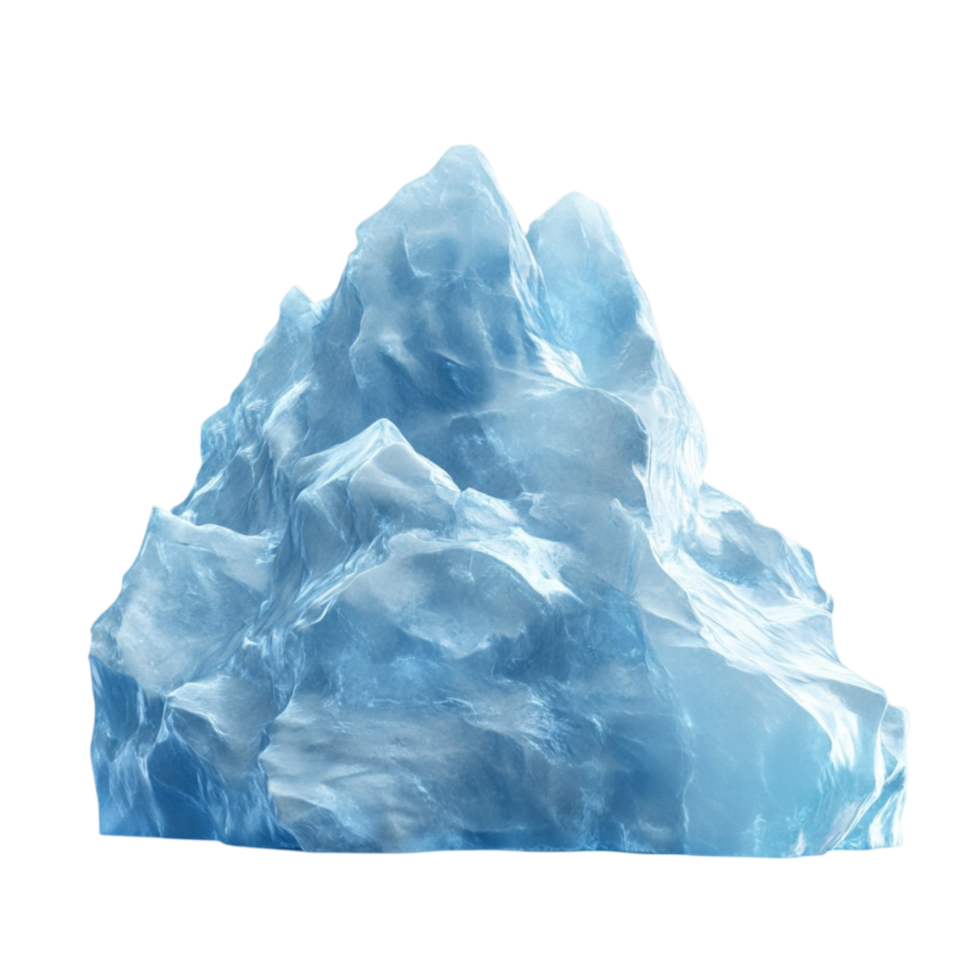 Icy Blue Glacier Peak on Transparent Background png