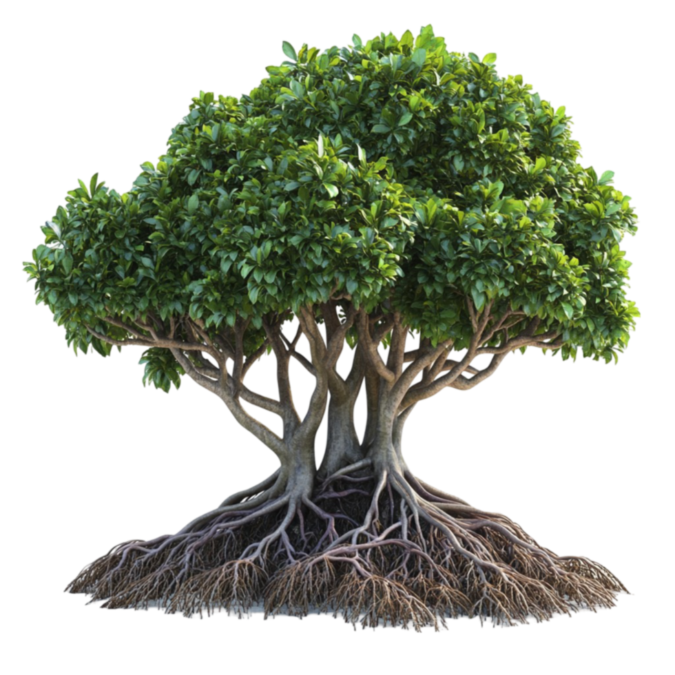 Tree with Roots on Transparent Background png