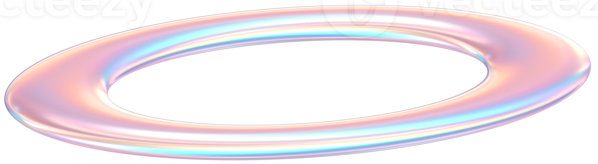3D Rendering Holographic Pastel Floating Halo Glossy Illustration png
