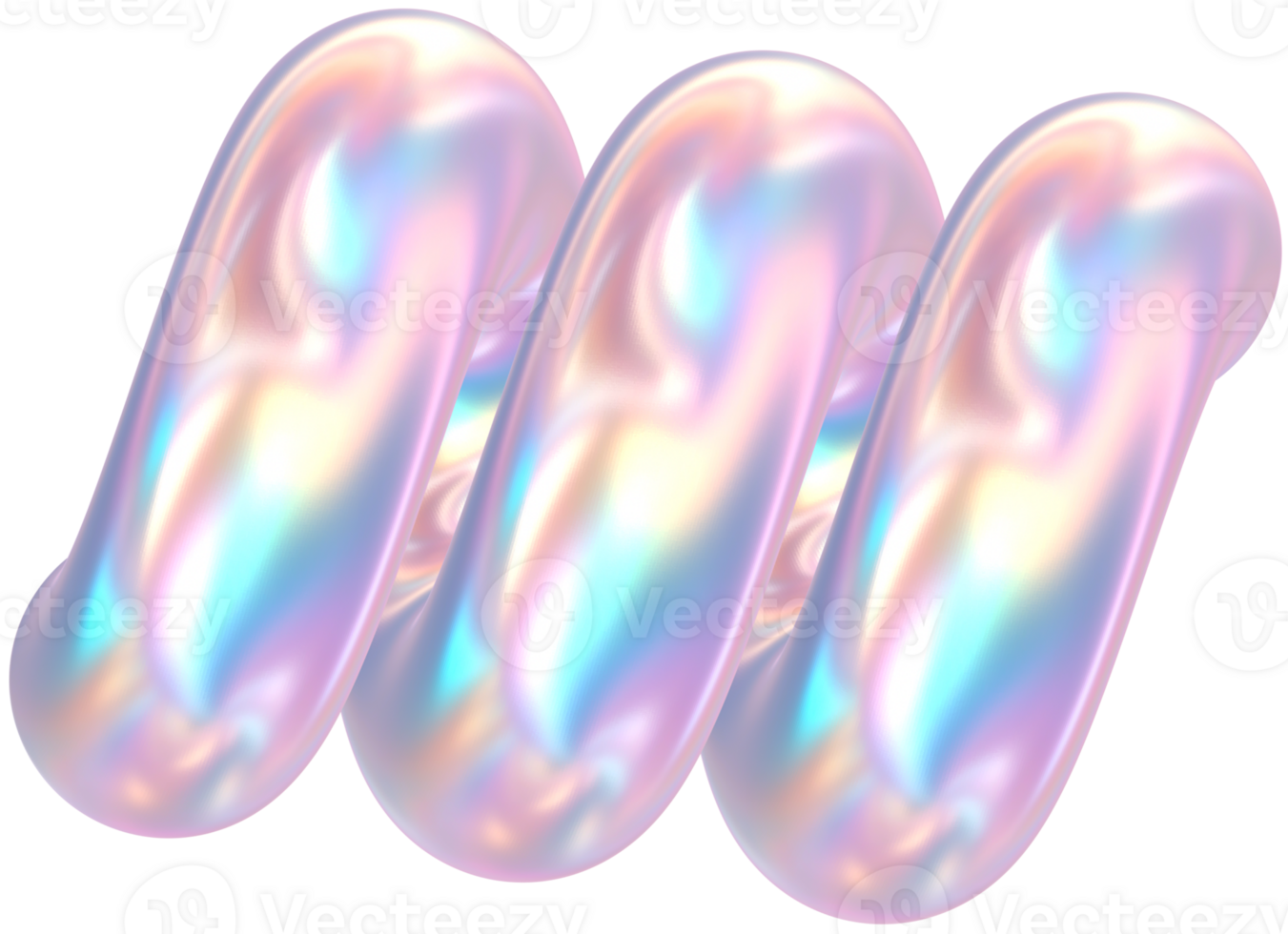 3D Rendering Holographic Pastel Spiral Tube Glossy Shape png