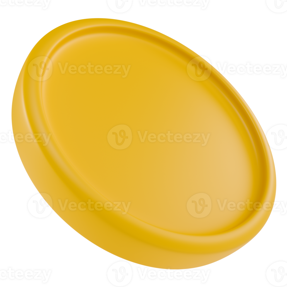 Stylized coin. Isolated on transparent background png