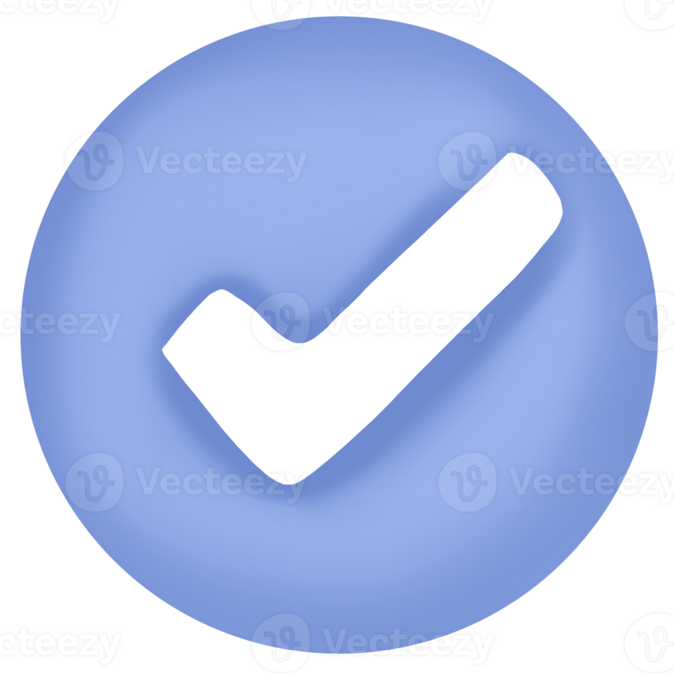 blue check mark icon on transparent background png