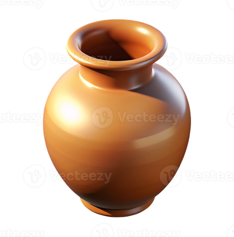Earth-Toned Ceramic Vase in 3D Design png