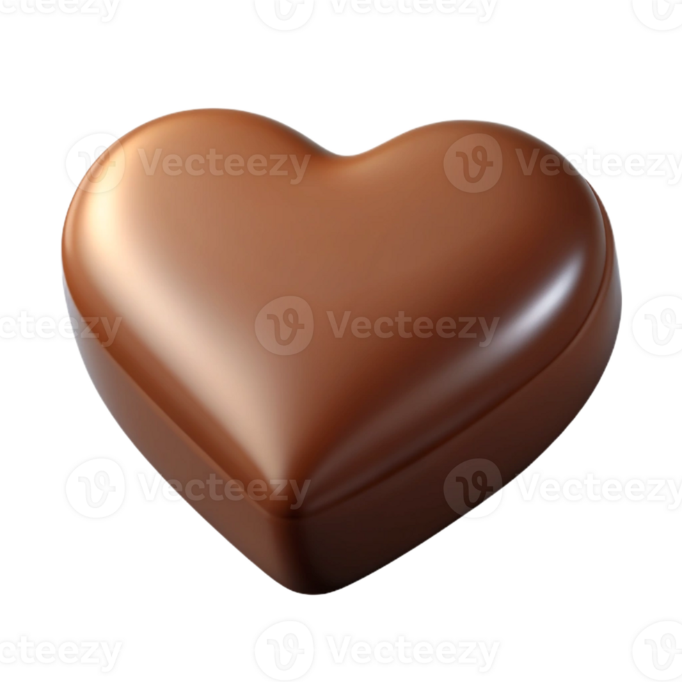 Heart-Shaped Chocolate with Ribbon Bow in 3D png
