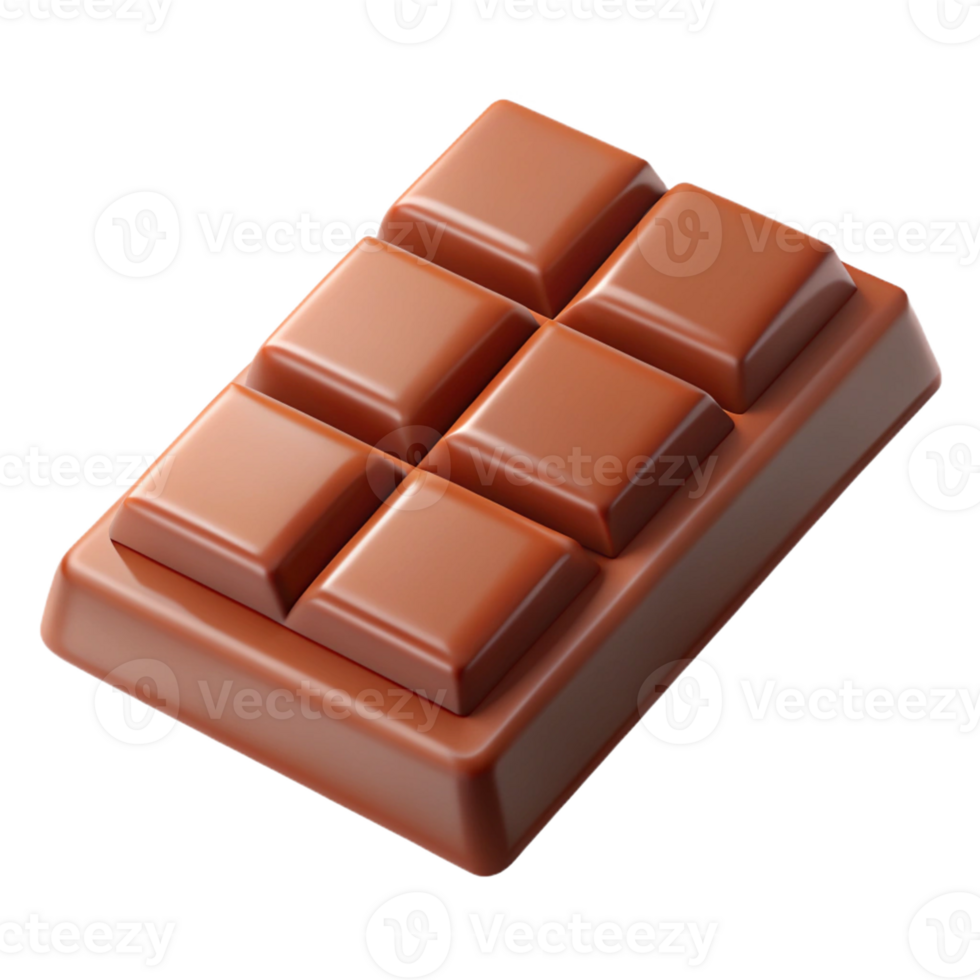 3D Chocolate Bar with Smooth Texture png