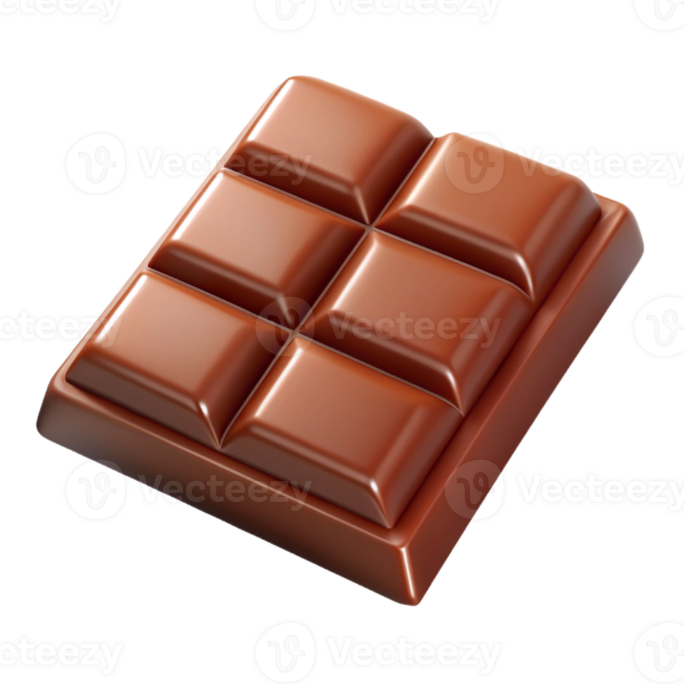 Milk Chocolate Bar in 3D with Simple Design png