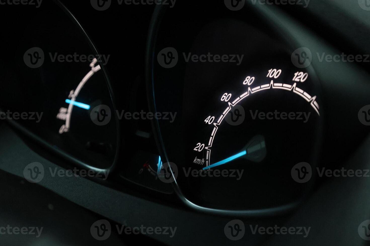 Close up shot of a speedometer in a car. At an engine speed. Car photo