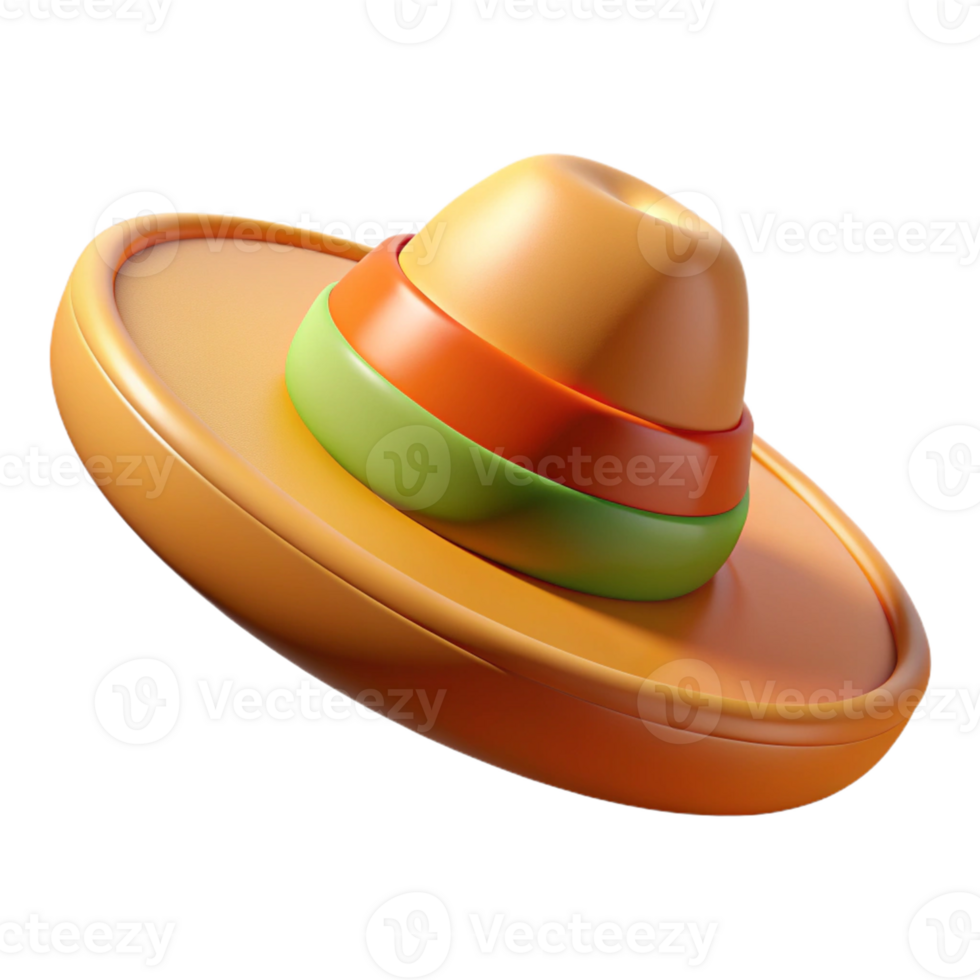 3D Sombrero Hat for Mexican Culture and Celebration png