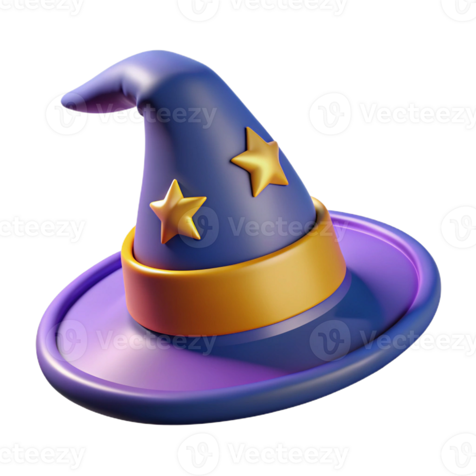 Enchanted Wizard Hat in 3D Design for Halloween and Fantasy png