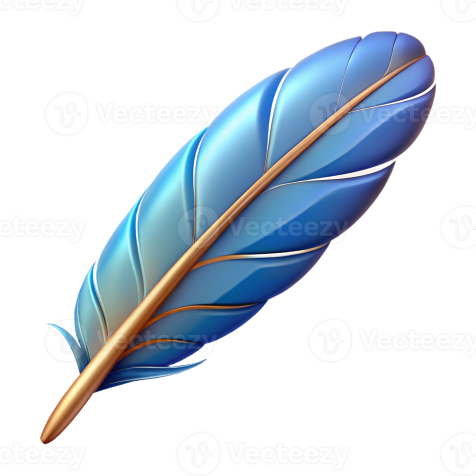 Elegant Feather in 3D Icon png
