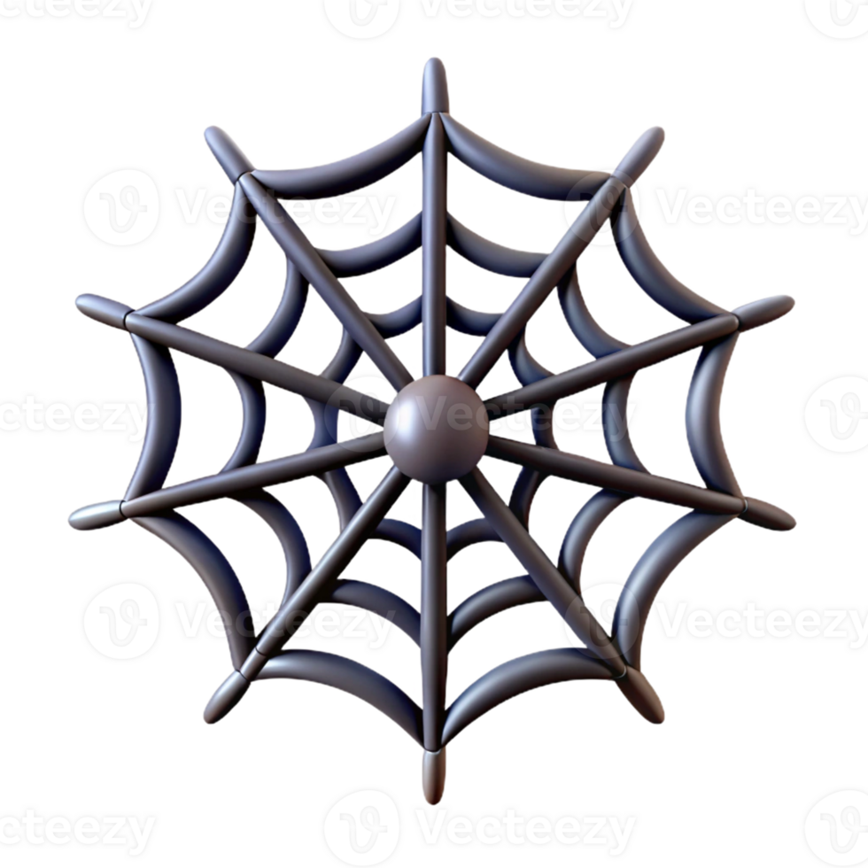 3D Spider Web with Intricate Design for Halloween png