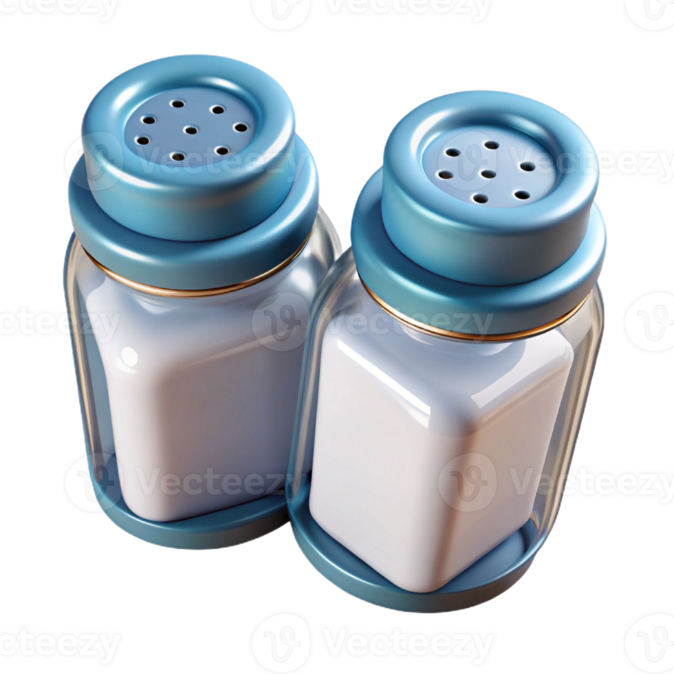 Classic Salt and Pepper Shakers in 3D Design png