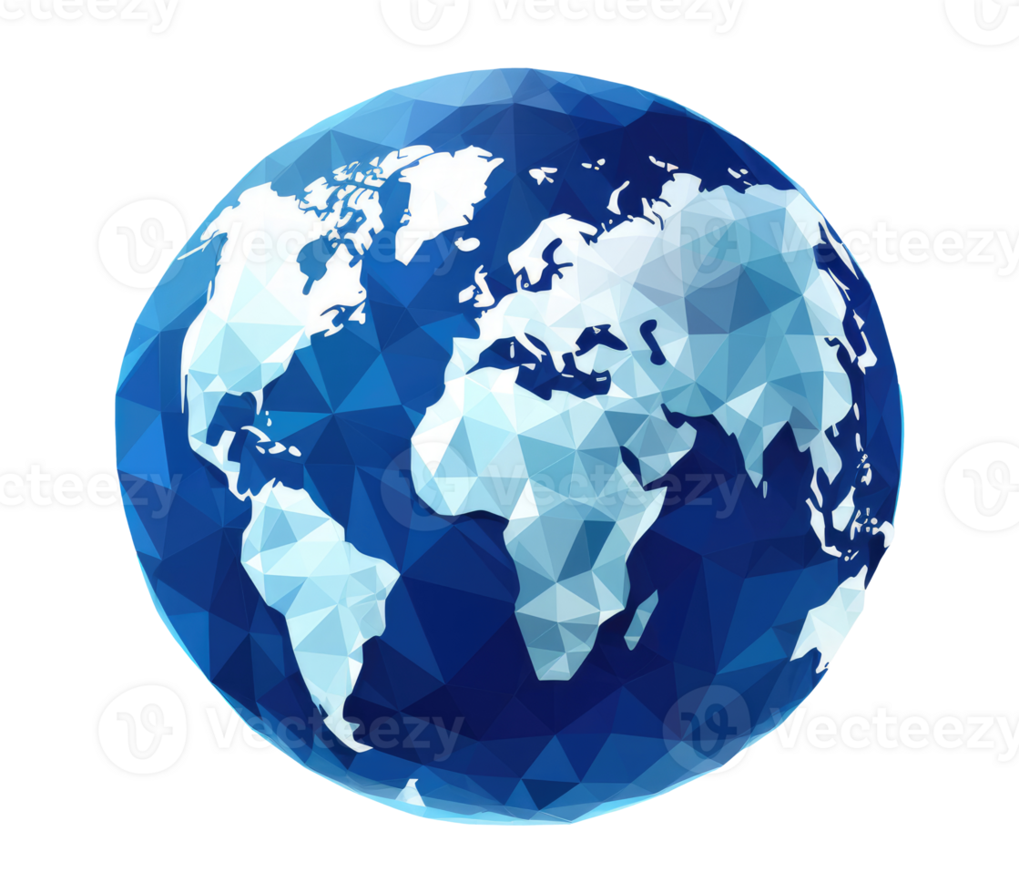 Polygonal style illustration of an Earth png