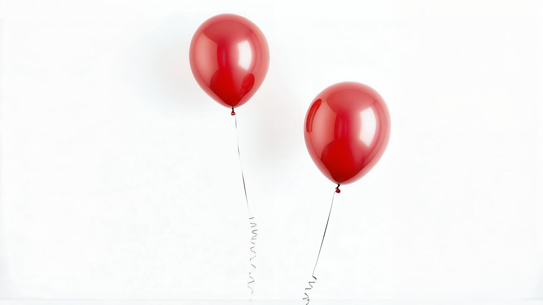 Two red balloons on white background. photo