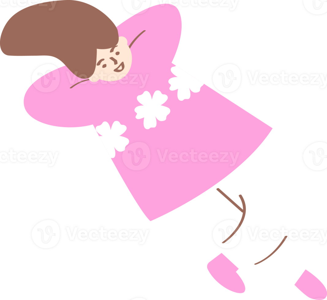 A girl lay on the ground png
