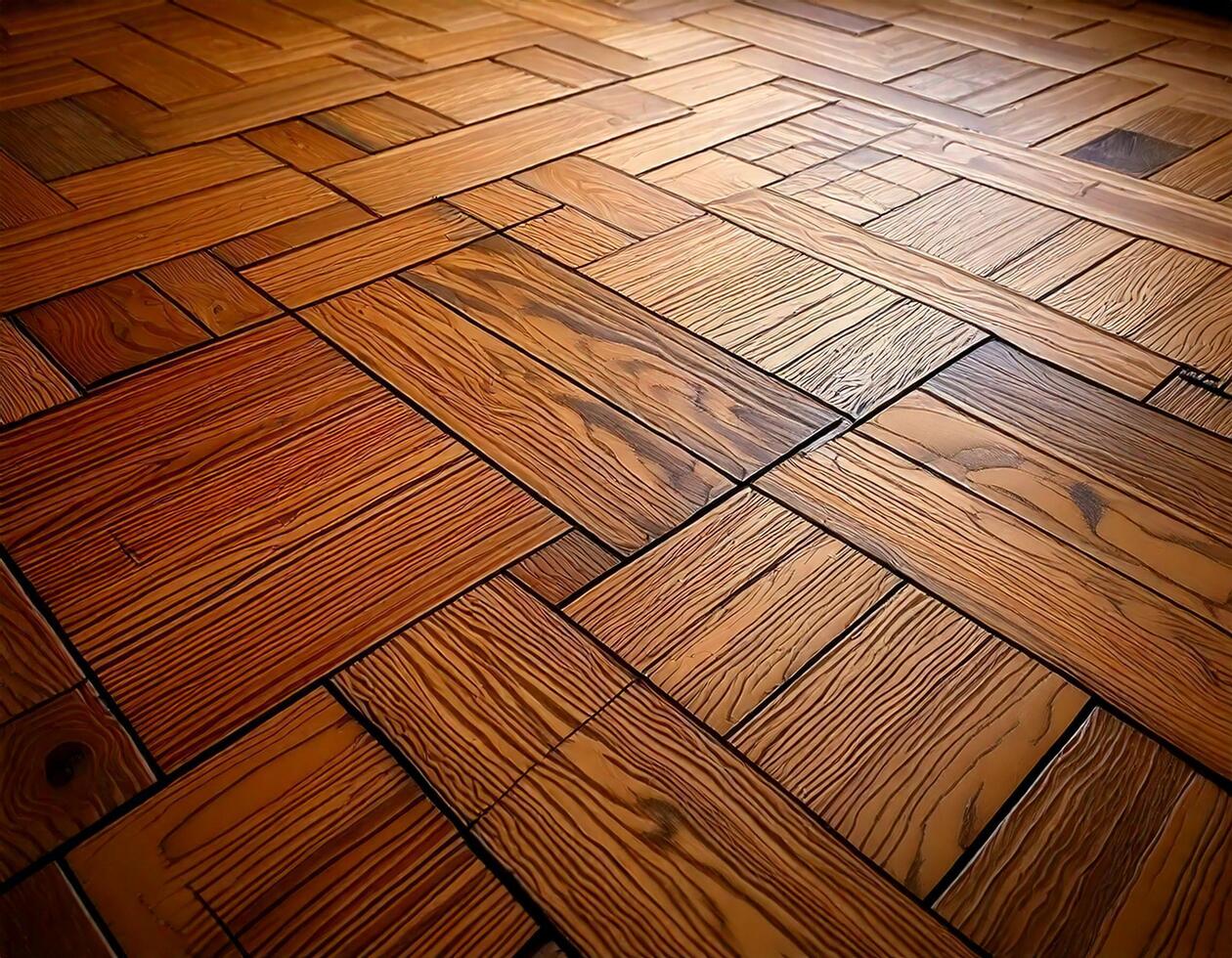 Modular wood panel flooring photo