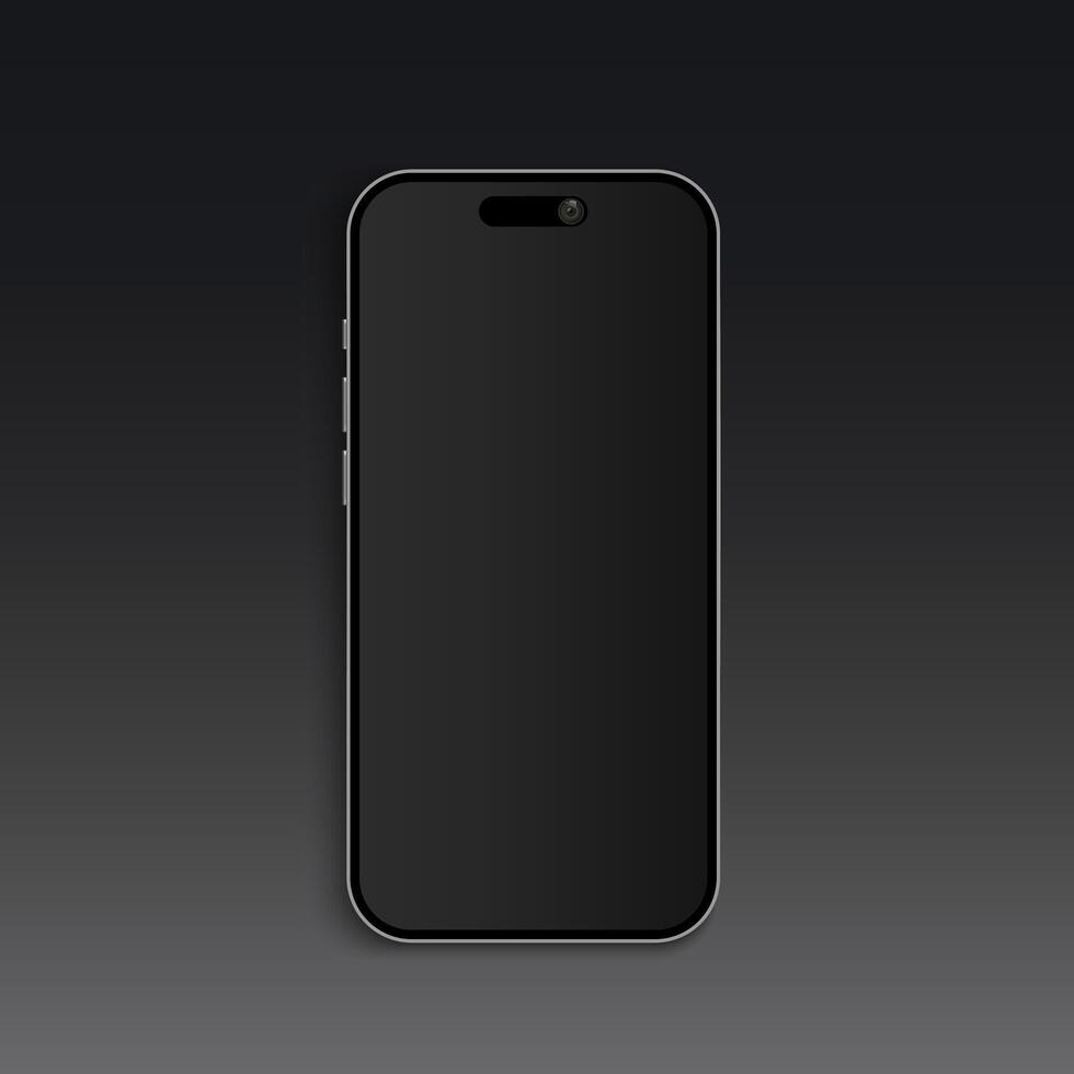 Mockup mobile on black background for decoration vector