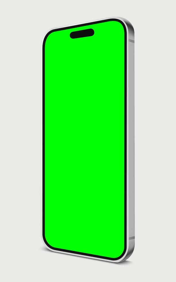 Green screen display on mobile phone for decoration vector