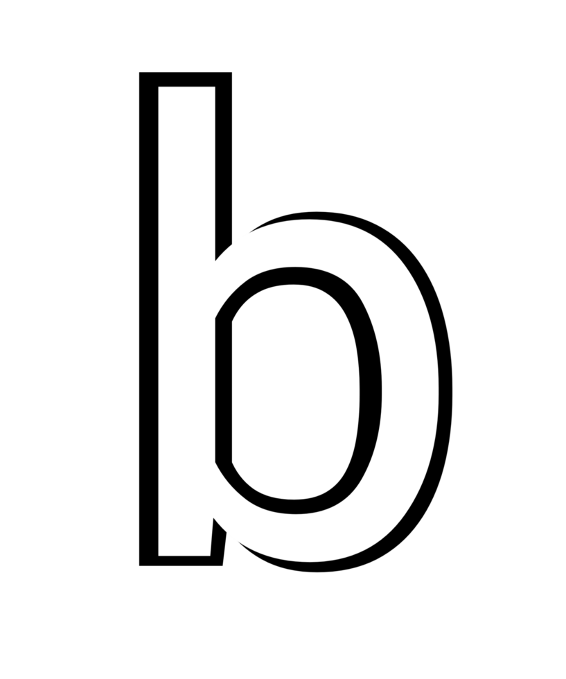 black and white english small letter b png