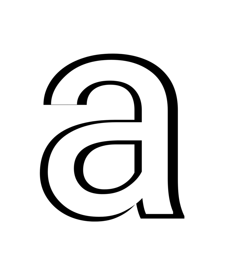 black and white english small letter a png