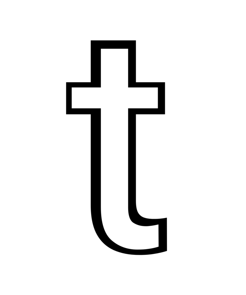 black and white english small letter t png