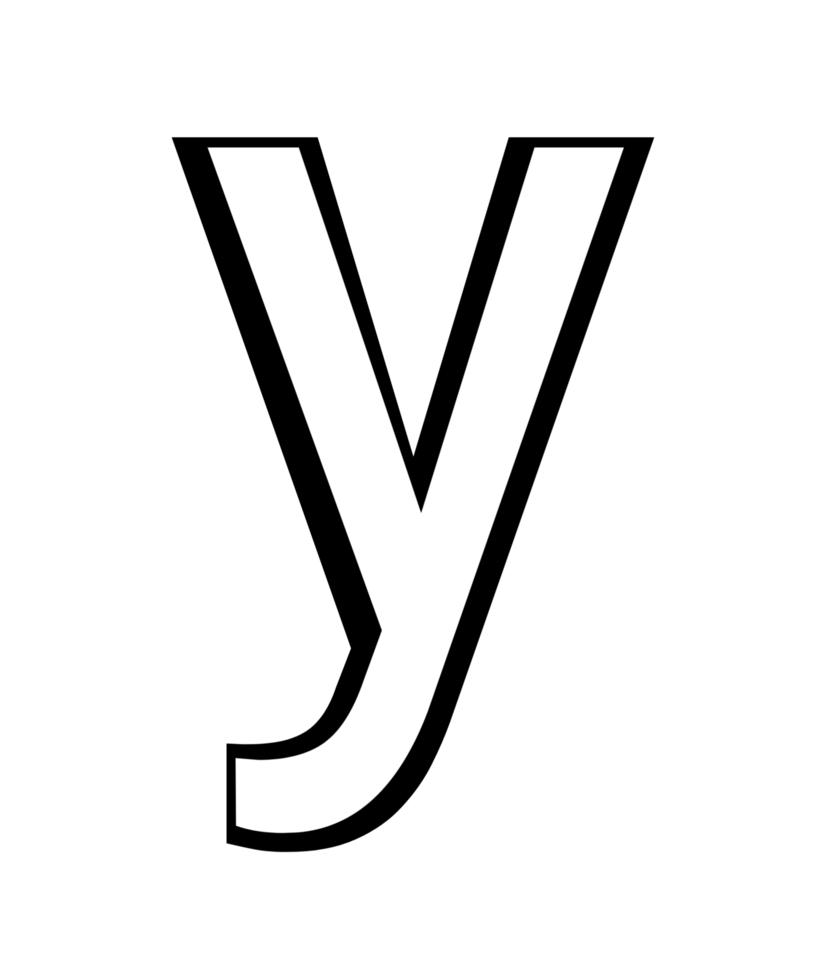 black and white english small letter y png