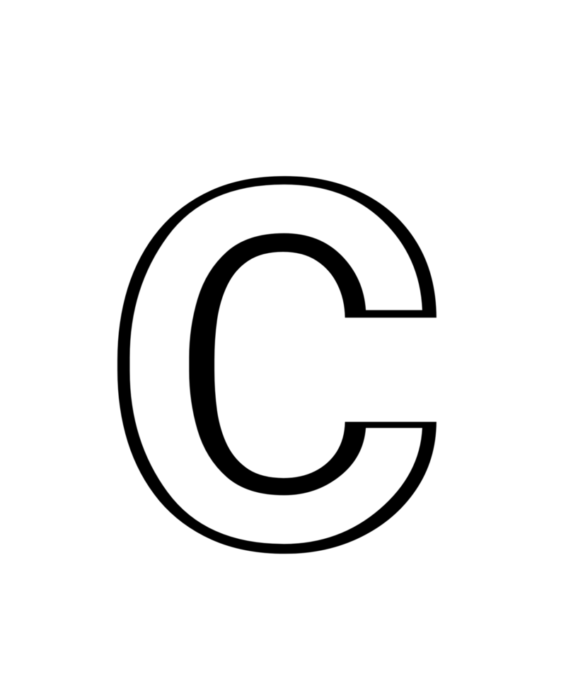 black and white english small letter c png