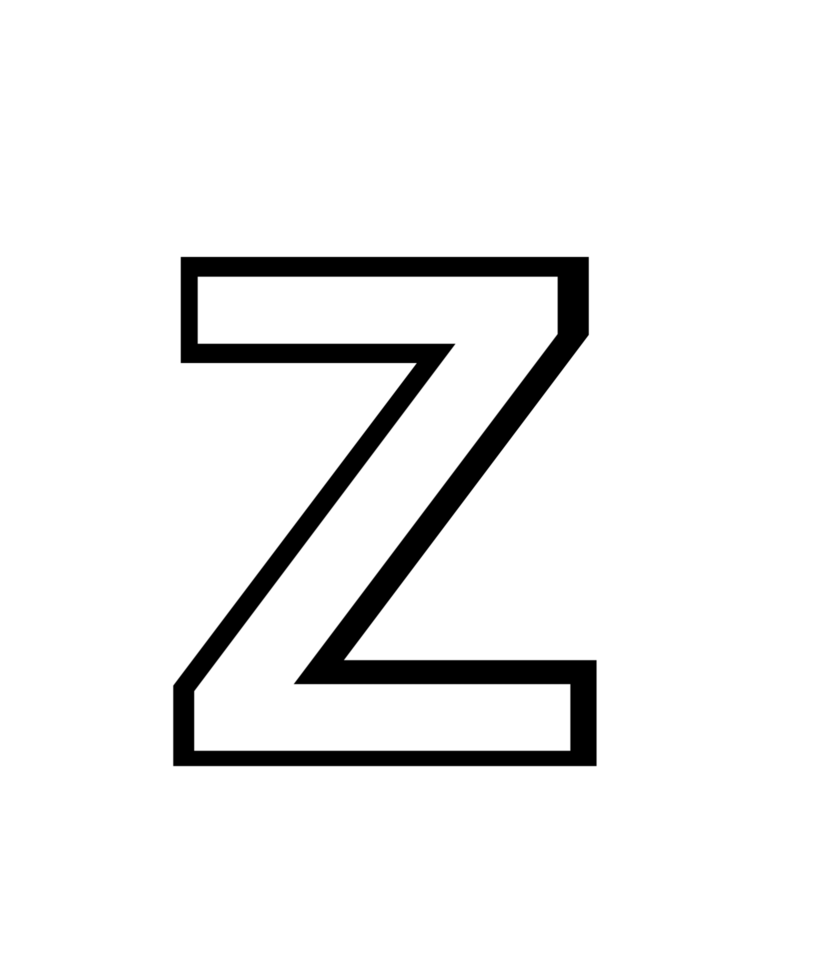 black and white english small letter z png