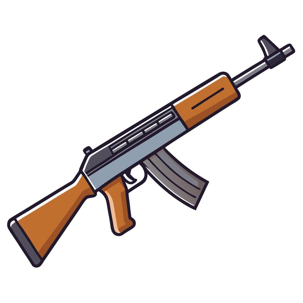 Flat Design of FN FAL Rifle vector