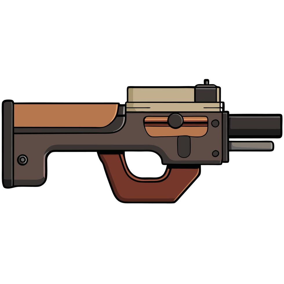 P90 Submachine Gun Drawing vector
