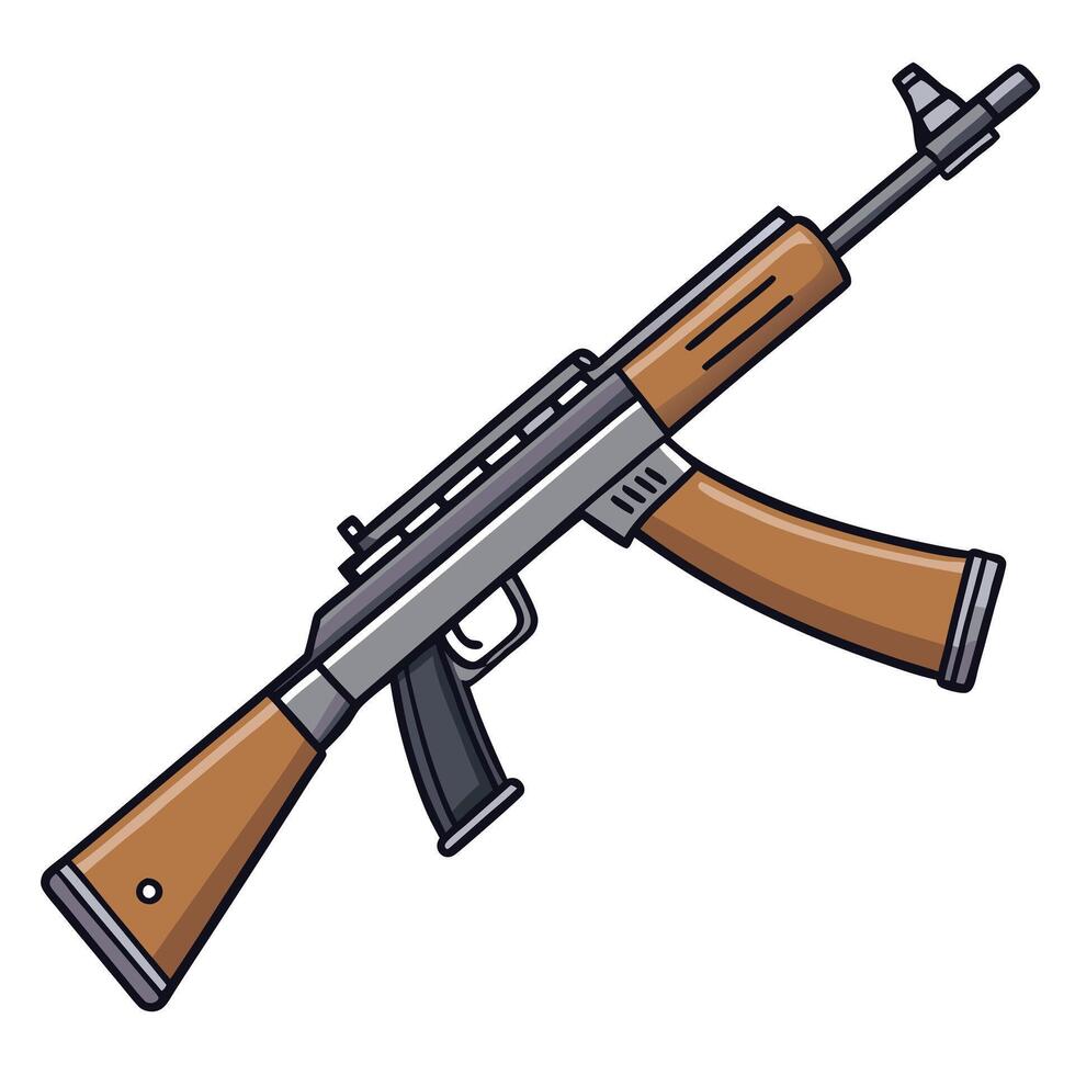 Design of FN FAL Assault Rifle vector