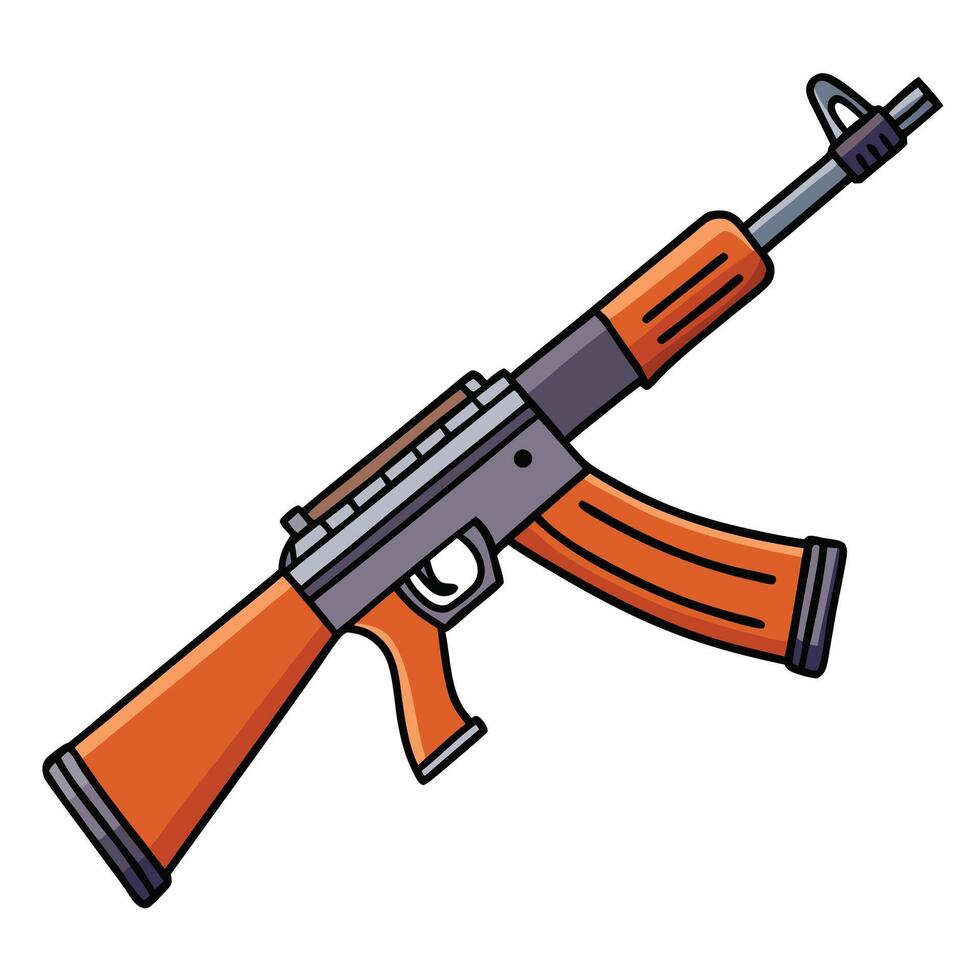 FN FAL Rifle Icon with Transparent Background vector