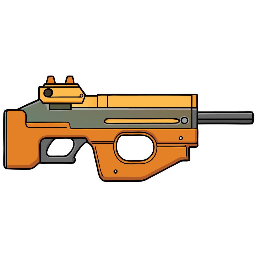 P90 Gun Illustration with White Background vector