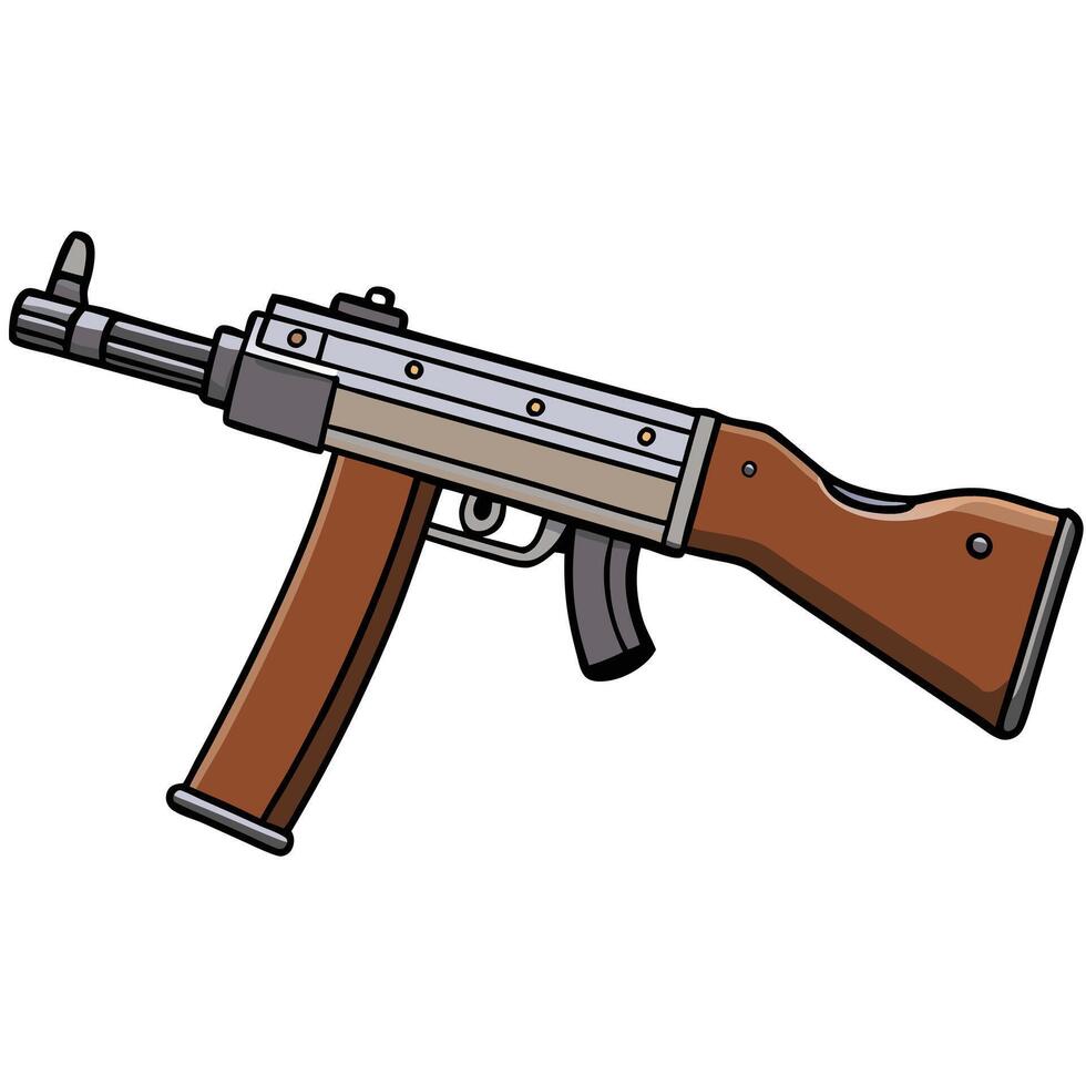 DP-28 Machine Gun Outline Art vector