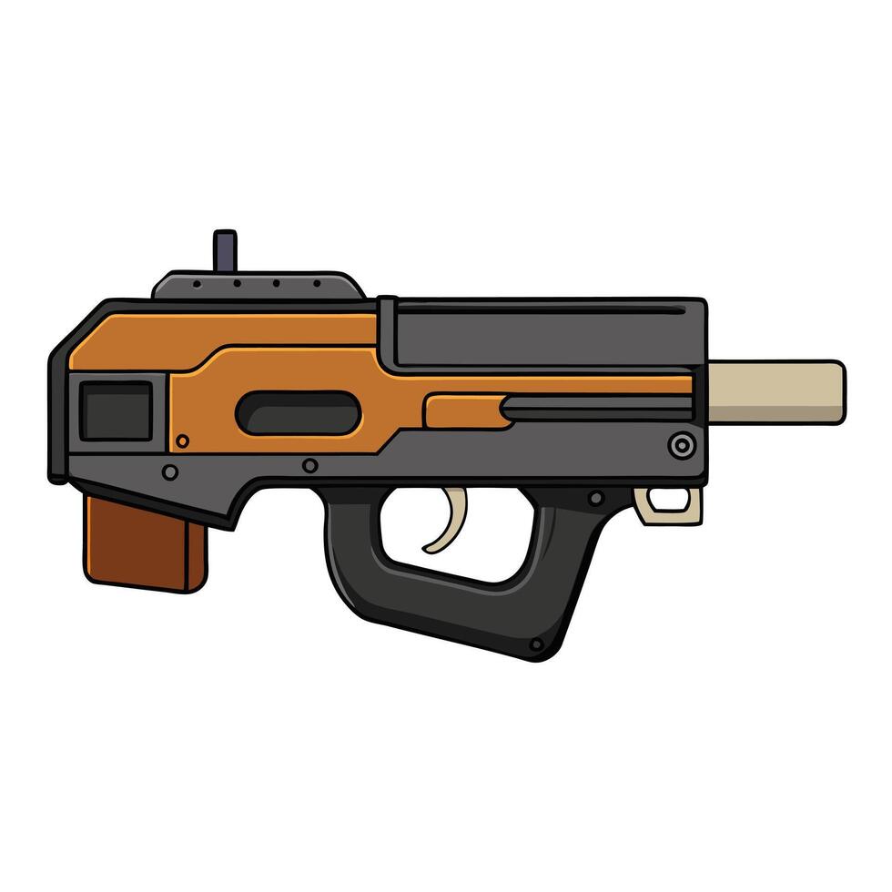 Illustration of FN P90 Gun vector