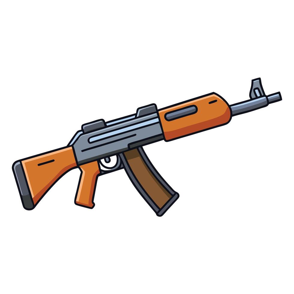 Line Art of DP-28 Rifle vector