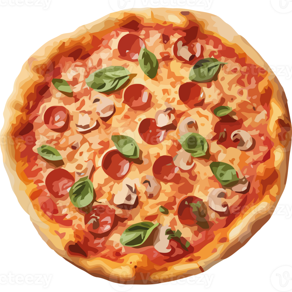 baked pizza with mozzarella icon isolated png