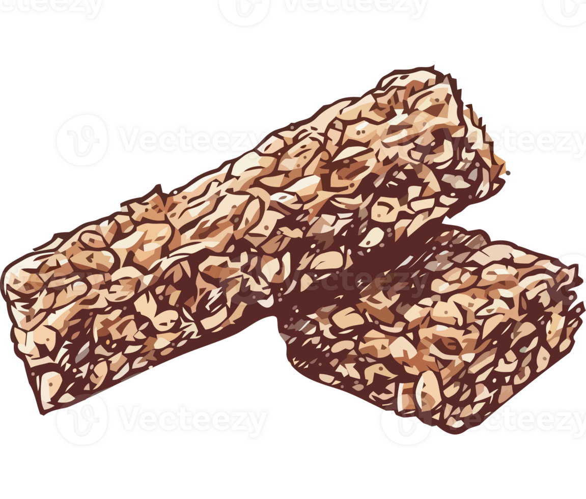 Homemade wheat cereal bar, snack icon isolated png