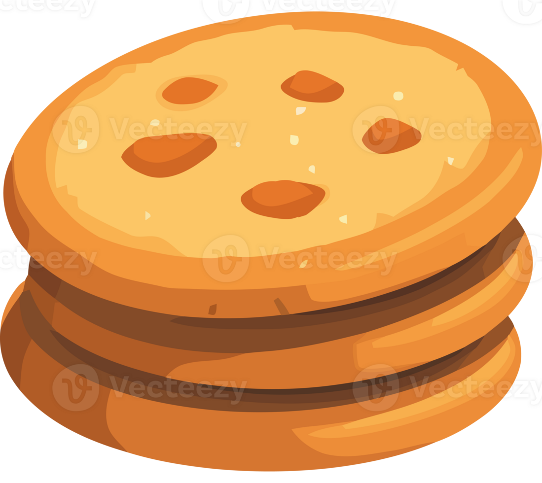 Stack of homemade cookies icon isolated png