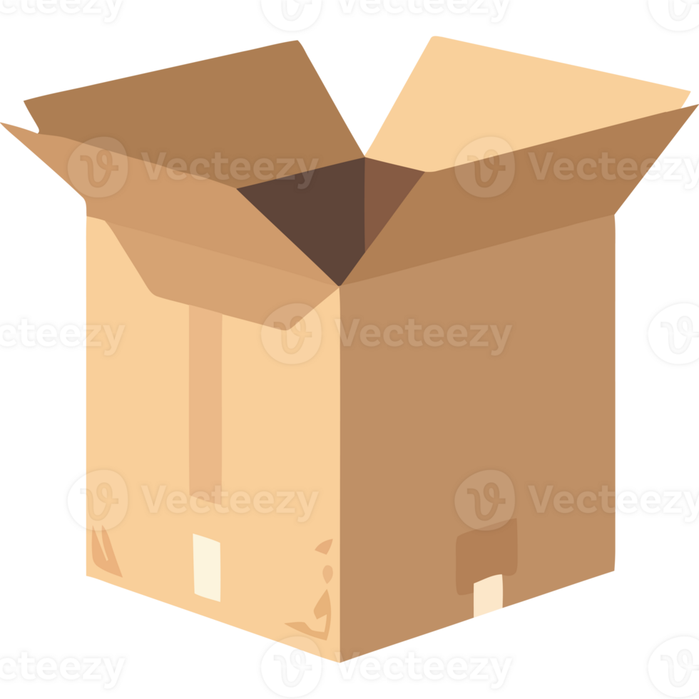 An open cardboard box icon isolated png