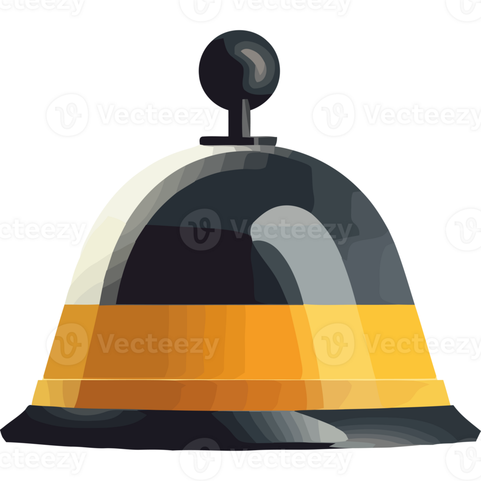 A bell with a yellow stripe icon isolated png