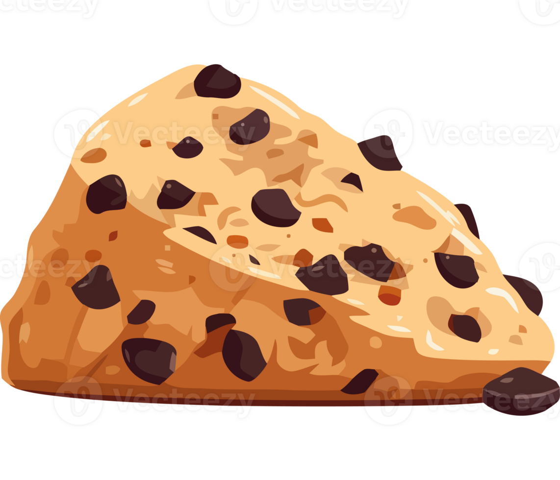 Gourmet bread slice with fresh chocolate icon isolated png