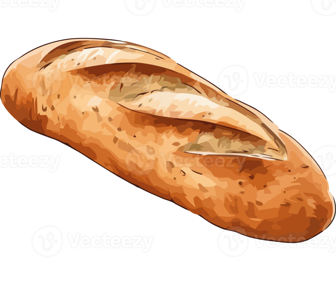 Fresh baguette, wheat flour icon isolated png