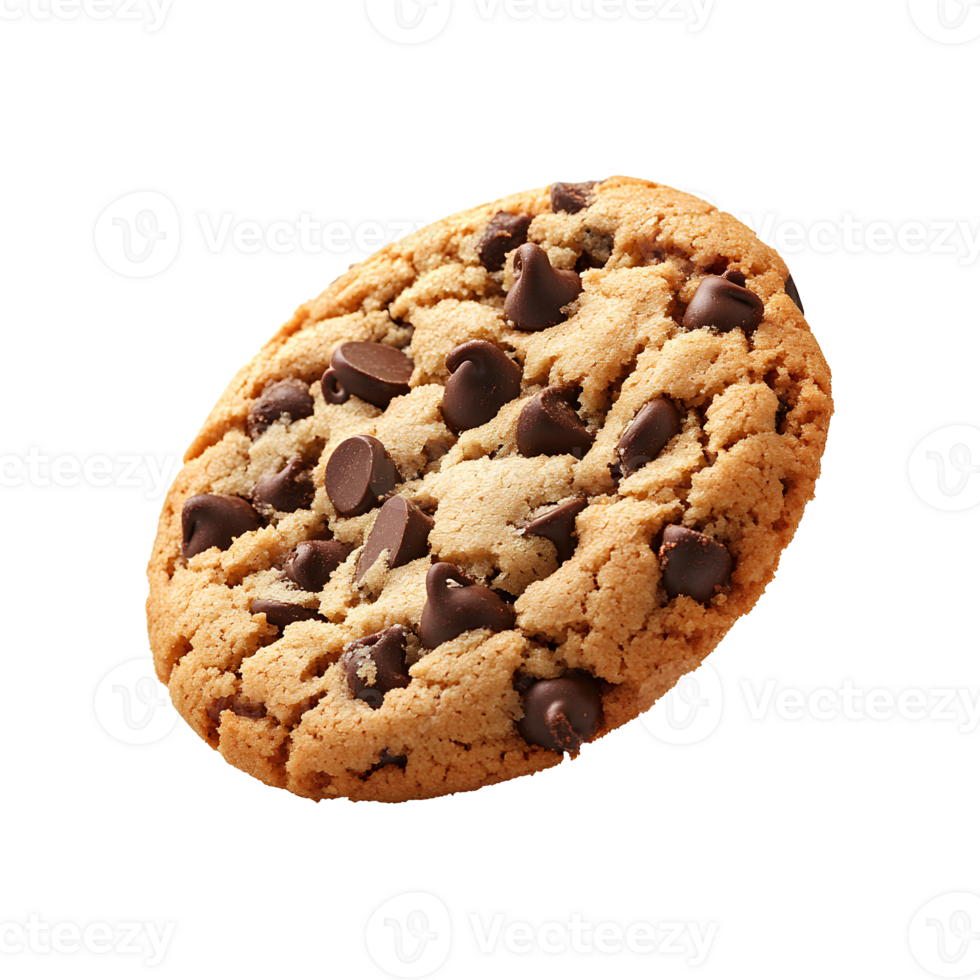 chocolate chip cookie . Chocolate chip cookie full of chocolate pieces and tasty tough isolated. Chocolate cookie png