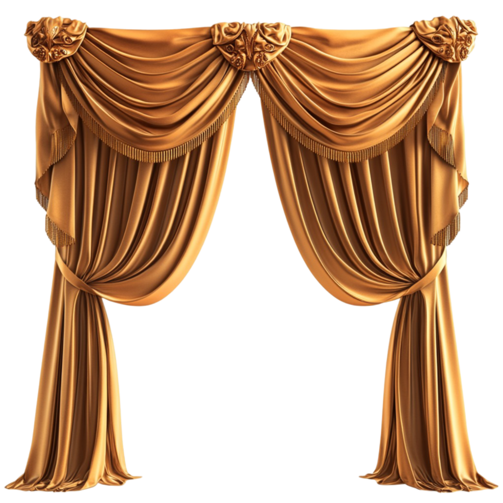 Golden Drapery Curtains with Luxurious Style png